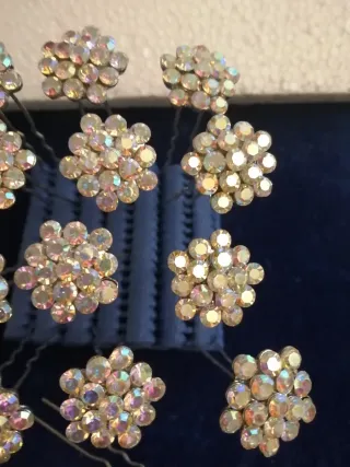 Horquillas Joya Pelo Flores Brillantes