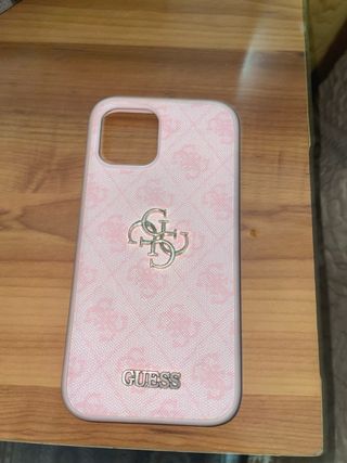 Funda iPhone 12 Guess Rosa Logo