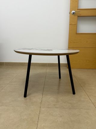 Mesa redonda porcelánico mármol