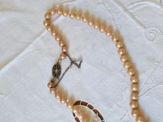 Collana perle color oro e argento