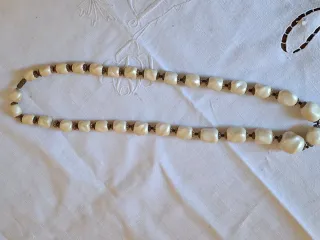 Collana perle beige e oro