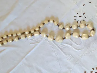 Collana perle beige e oro