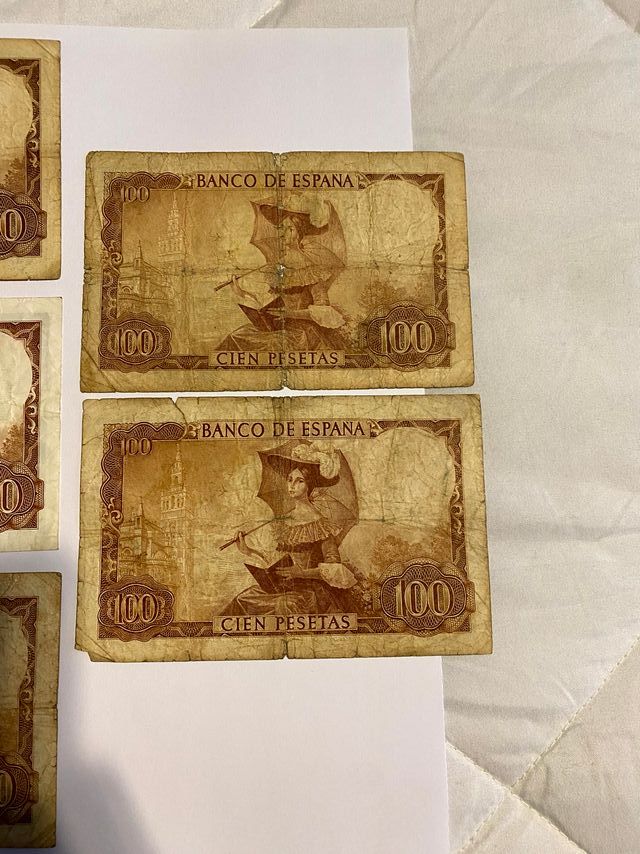 Lotto di 8 Banconote 100 Peseta Banco de España 1965