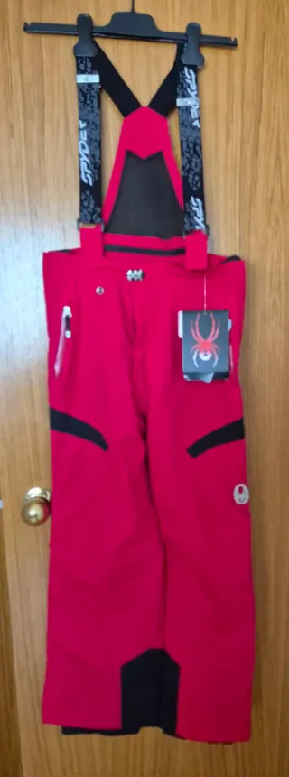 Pantalón de esquí Spyder rojo-negro