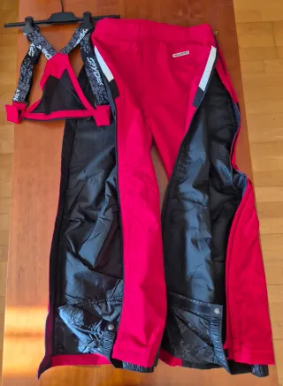 Pantalón de esquí Spyder rojo-negro