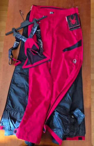 Pantalón de esquí Spyder rojo-negro