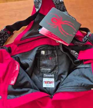 Pantalón de esquí Spyder rojo-negro