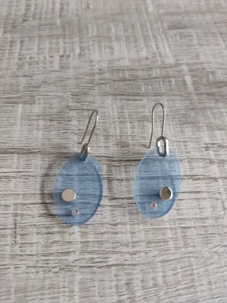 Pendientes Ovalados Azul.