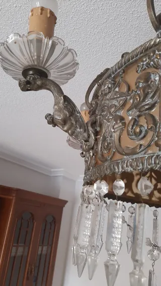 Lámpara Vintage Cristal de roca y Metal