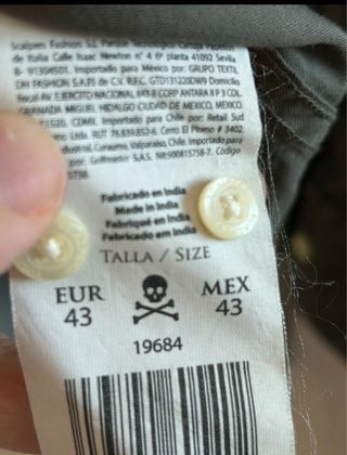 Camisa Scalpers Caqui Algodón Talla L