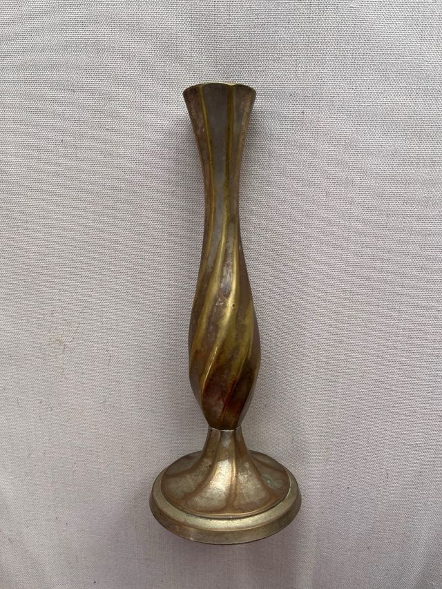 Antico candelabro porta candele in stile Art déco in ottone