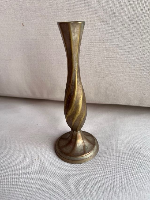 Antico candelabro porta candele in stile Art déco in ottone