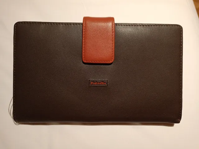 Cartera Pielnoble Marrón y Naranja