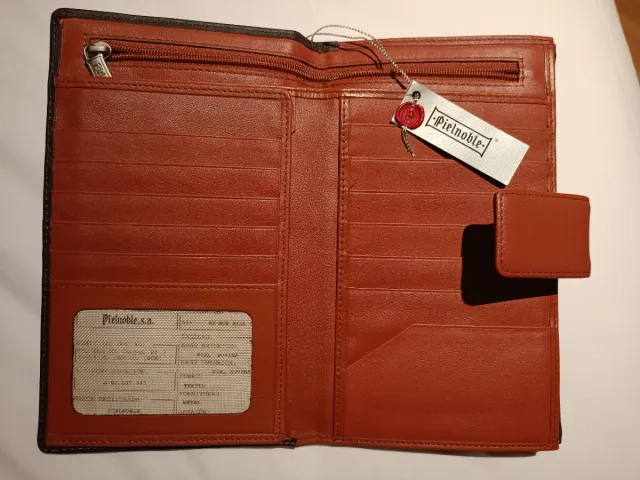 Cartera Pielnoble Marrón y Naranja