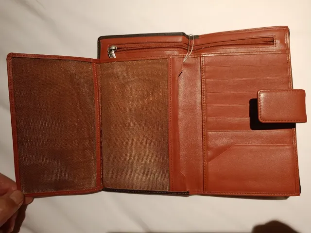 Cartera Pielnoble Marrón y Naranja