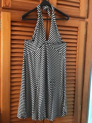 Vestido de verano rayas blanco y negro