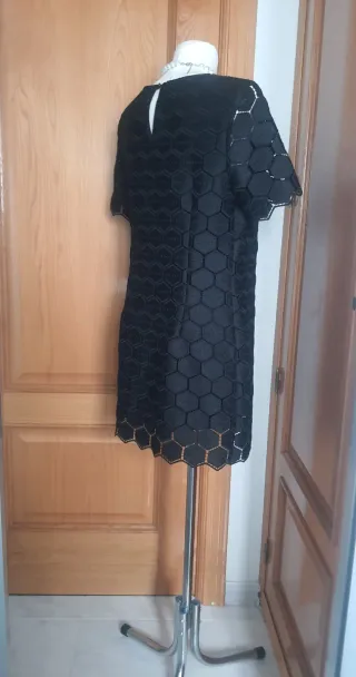 Vestido negro fiesta encaje talla M