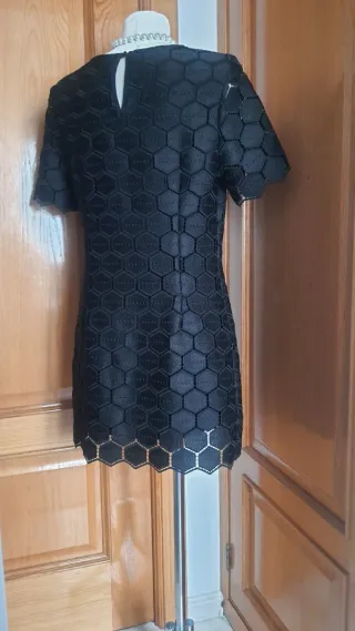 Vestido negro fiesta encaje talla M