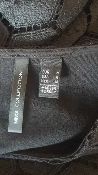 Vestido negro fiesta encaje talla M