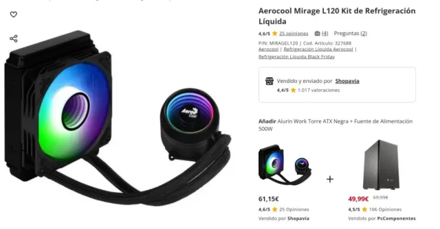 Refrigeración Líquida Aerocool Mirage L120
