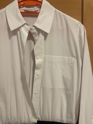 Vestido Stradivarius Blanco y Negro Talla L Nuevo