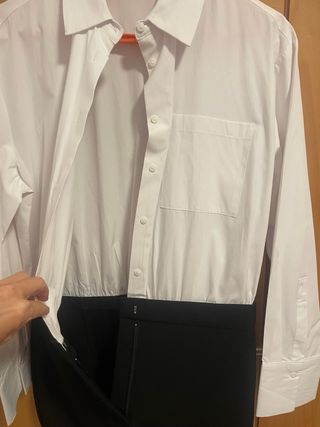 Vestido Stradivarius Blanco y Negro Talla L Nuevo