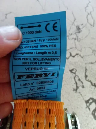 2 Coppie Cinghie Fissaggio Cricchetto