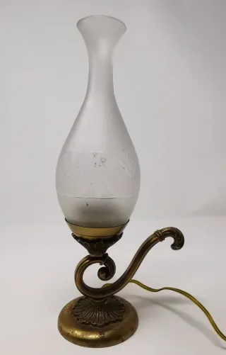 Abat jour vintage in metallo e vetro