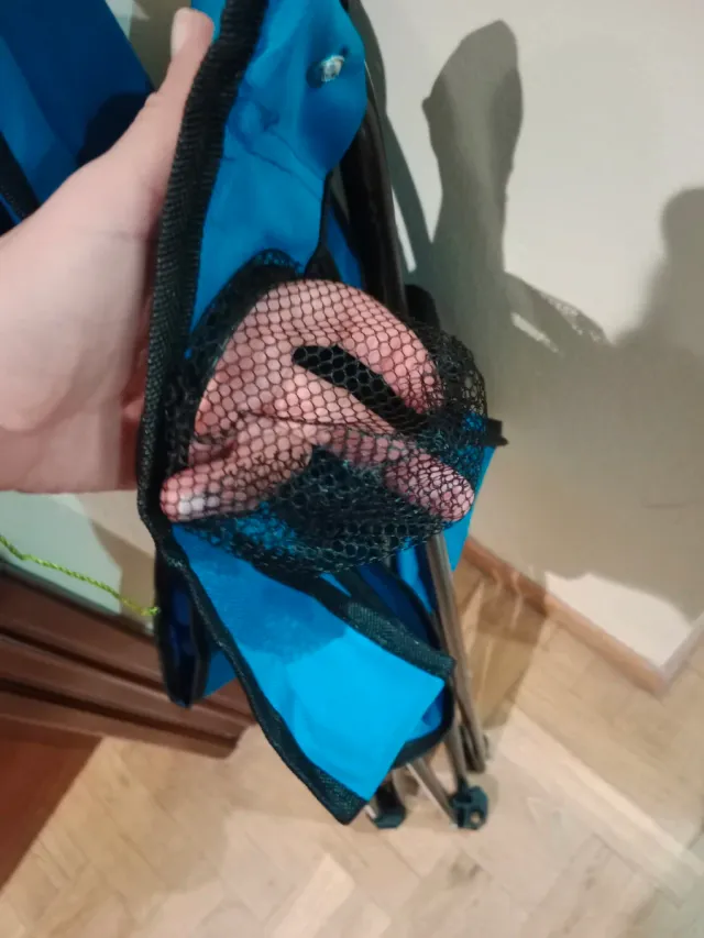 Silla de playa plegable azul