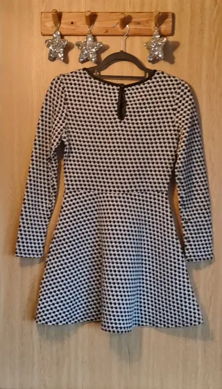 Vestido blanco con negro mujer