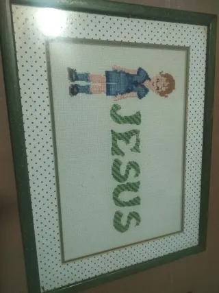 Cuadro punto de cruz JESUS