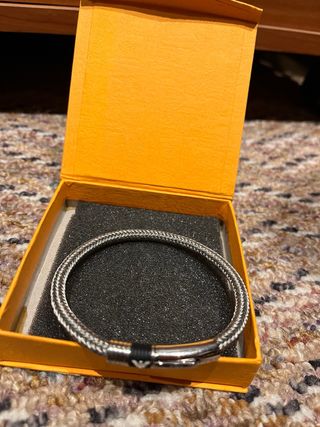 Pulsera Armani Plata y Negro