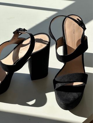 Zapatos de tacón negros plataforma