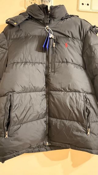 Abrigo Polo Ralph Lauren Negro Logo Rojo