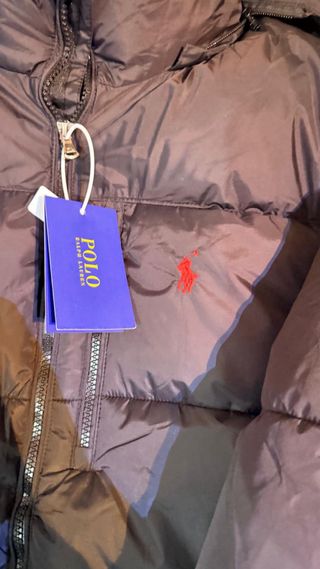 Abrigo Polo Ralph Lauren Negro Logo Rojo