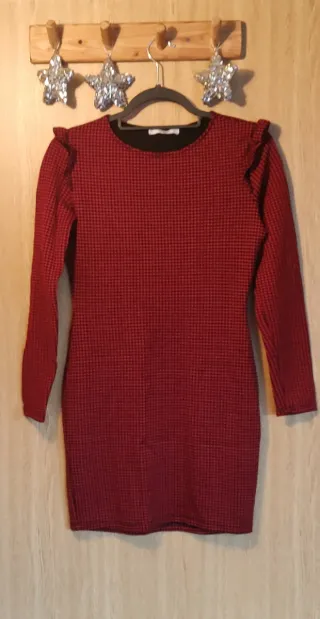 Vestido rojo y negro