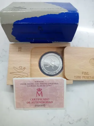 Moneda Plata 2000 Pesetas Barcelona 92