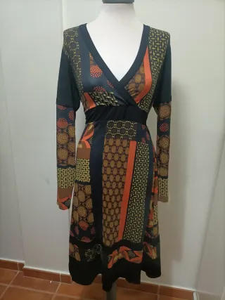 Vestido estampado manga larga