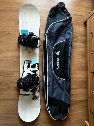 tabla de snowboard ride con fijaciones raiden.