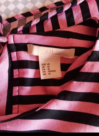 Camisa satinada rayas rosa y negra