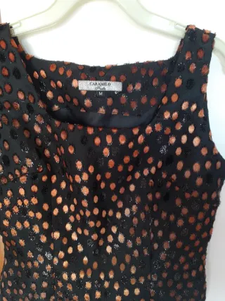 Blusa fiesta lentejuelas negra y dorada Talla M