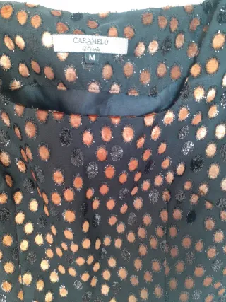 Blusa fiesta lentejuelas negra y dorada Talla M