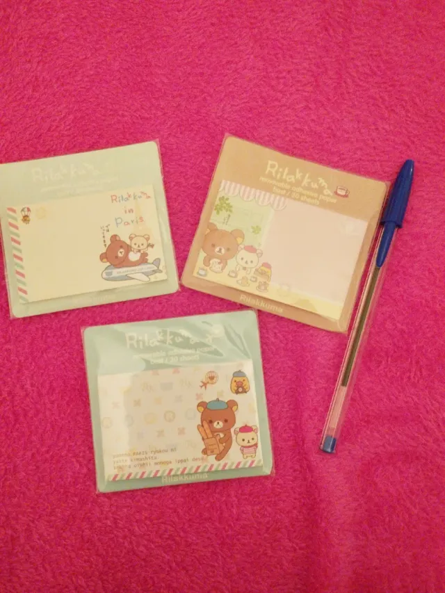 3 paquetitos Notitas Rilakkuma