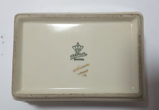 Scatola porcellana Bavaria fiori blu anni '60