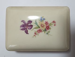 Scatola porcellana Bavaria fiori blu anni '60