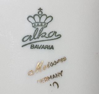 Scatola porcellana Bavaria fiori blu anni '60