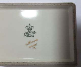 Scatola porcellana Bavaria fiori blu anni '60