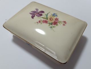 Scatola porcellana Bavaria fiori blu anni '60