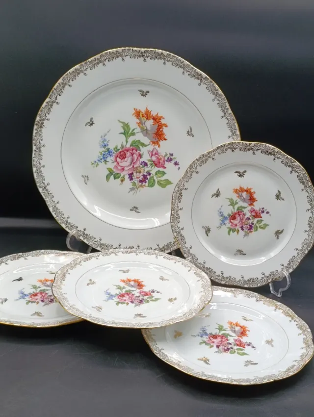 Juego postre o aperitivos porcelana francesa SFP