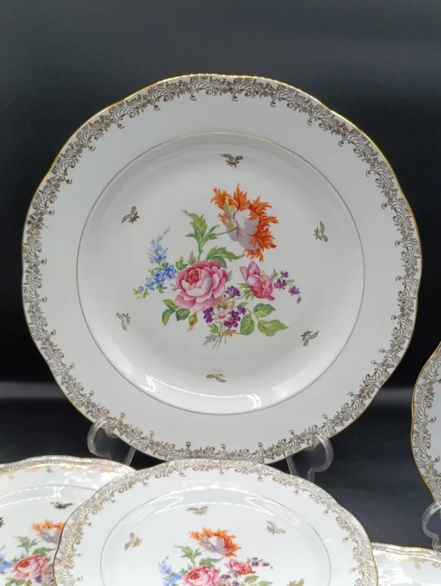 Juego postre o aperitivos porcelana francesa SFP